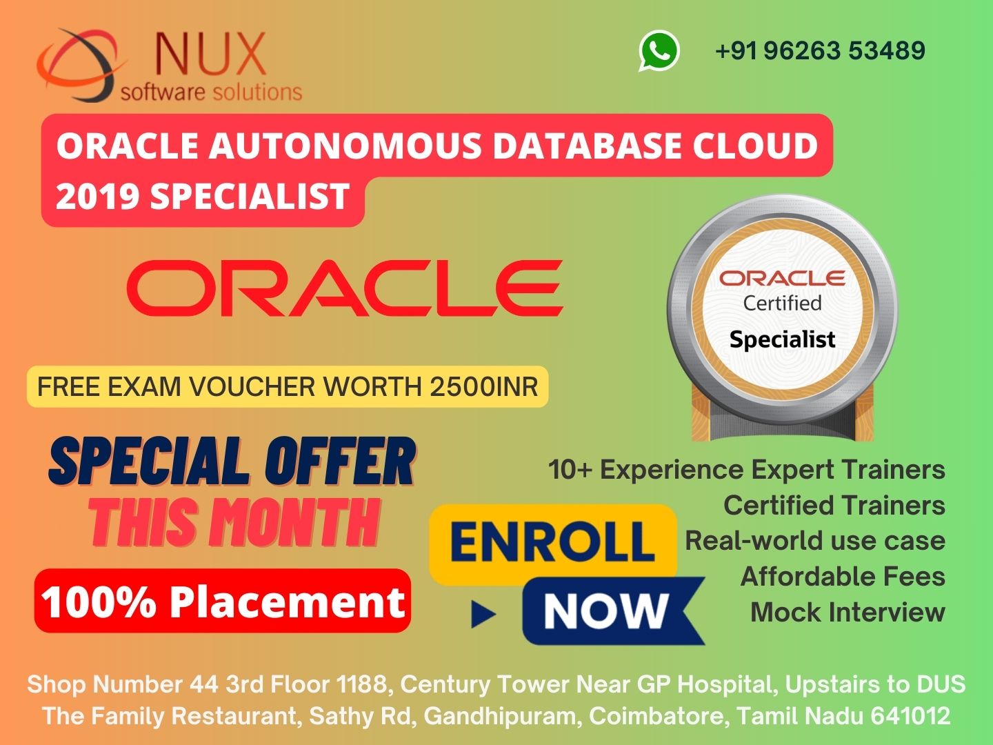 Oracle Autonomous Database Cloud 2019 Specialist