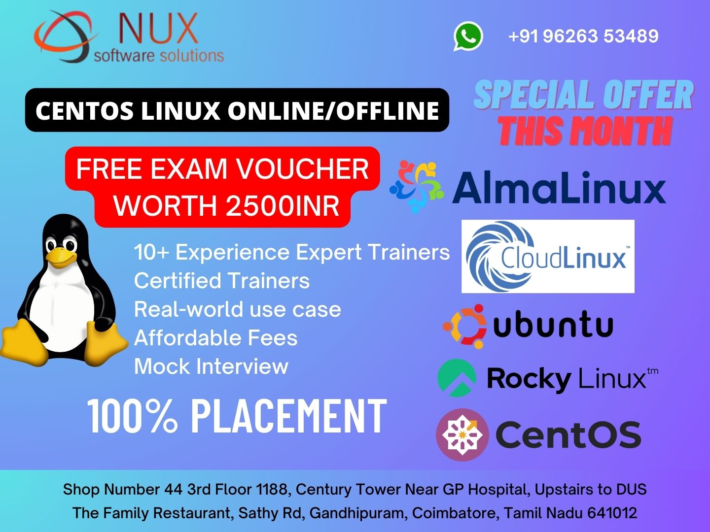 Centos Linux Online/Offline Training in coimbatore