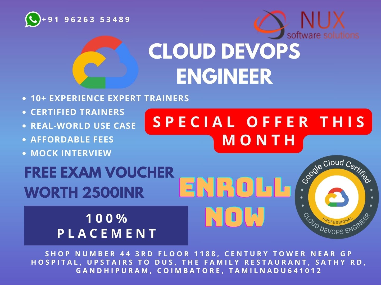 Google Cloud DevOps Engineer Training and Certification in Coimbatore