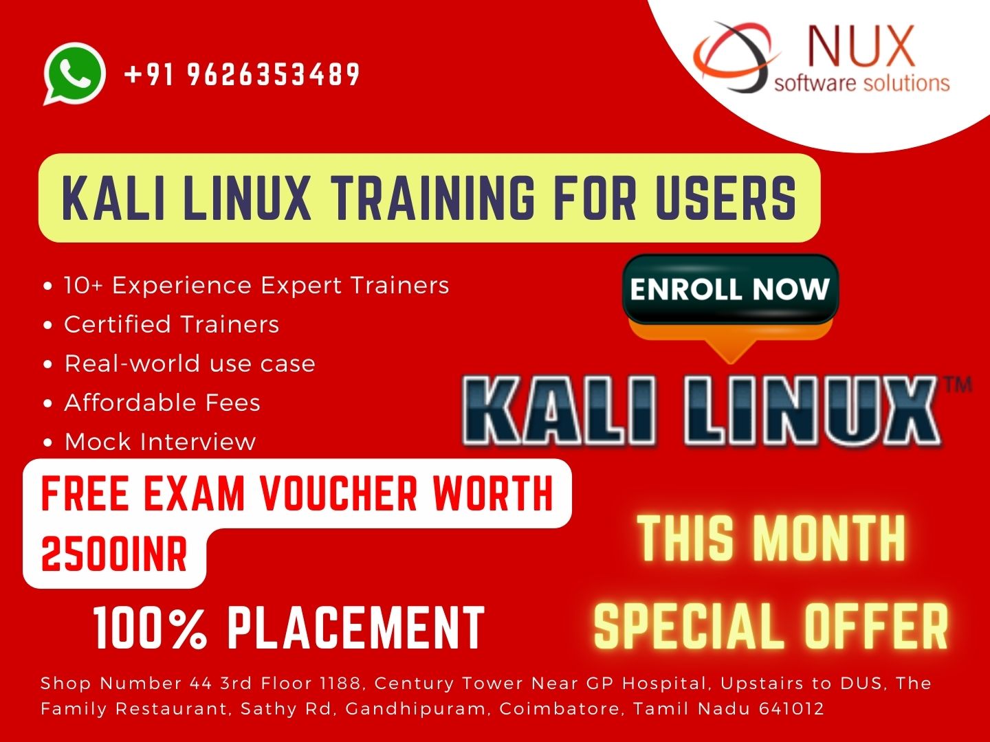 Kali Linux Training for Users (Kali Training) Training and Certification in Coimbatore