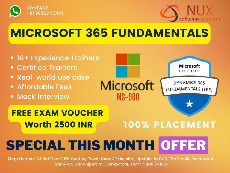 Microsoft 365 Fundamentals – MS-900 Training and certification in Coimbatore