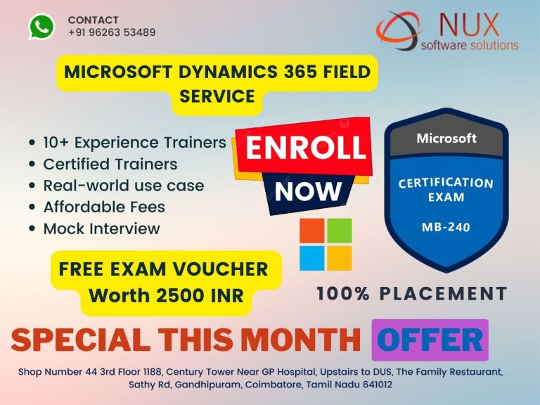 Microsoft Dynamics 365 Field Service MB-240 training and certification in Coimbatore